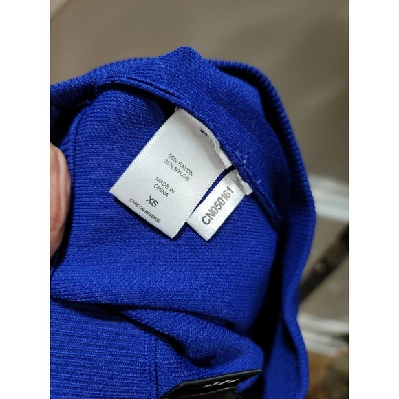 Gabrielle Union Women's Blue Rayon And Nylon Knee Lenght Skirt Size X-Small - Picture 7 of 9